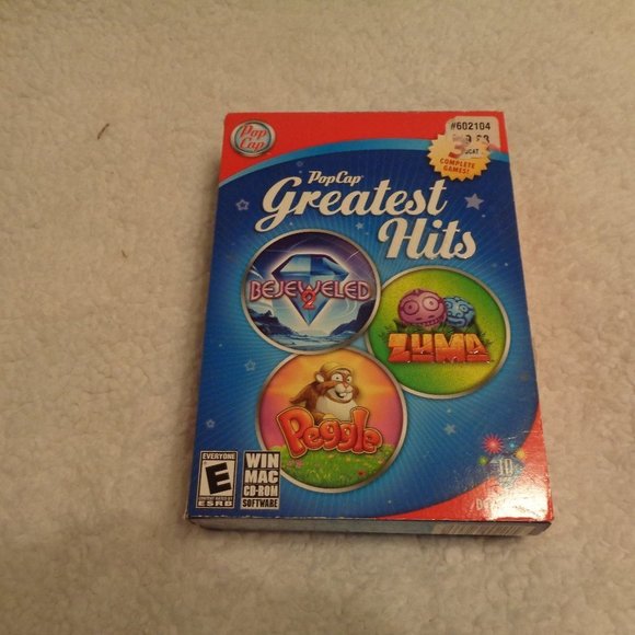 Pop Cap Greatest Hits PC CD-ROM, 2011, Bejeweled 2  Zuma Peggle - Picture 1 of 6